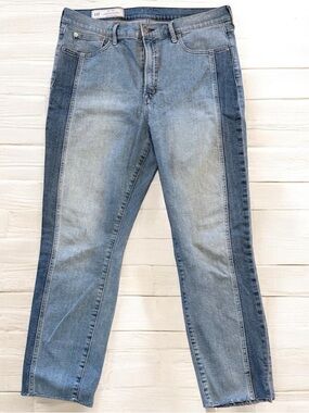 GAP Two-Tone Blue Panel Vintage High Rise Slim, size 14 (32)